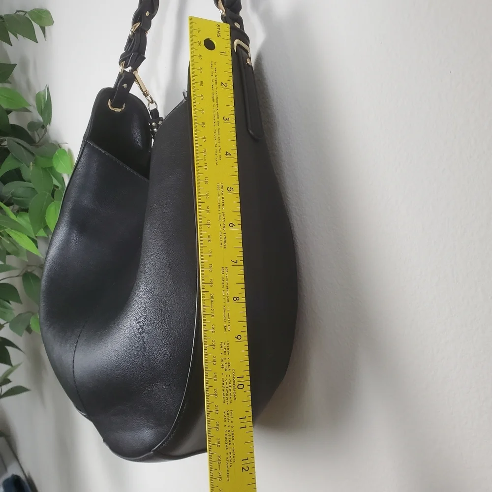 INC International Concepts Black Faux Leather Hobo Bag